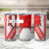 Switzerland Flag Tumbler Cup Swiss Map Red-White Distressed - Wonder Print Shop