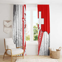 Switzerland Flag Window Curtain Swiss Map Red-White Distressed - Wonder Print Shop