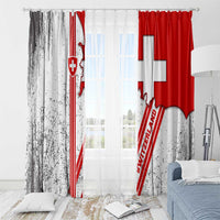 Switzerland Flag Window Curtain Swiss Map Red-White Distressed - Wonder Print Shop