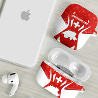 Switzerland Flag AirPods Case with Floral Pattern Red and White Sportswear - Wonder Print Shop