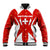 Switzerland Flag Baseball Jacket with Floral Pattern Red and White Sportswear - Wonder Print Shop