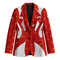 Switzerland Flag Blazer with Floral Pattern Red and White Sportswear - Wonder Print Shop