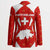 Switzerland Flag Blazer with Floral Pattern Red and White Sportswear - Wonder Print Shop