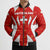 Switzerland Flag Bomber Puffer Jacket with Floral Pattern Red and White Sportswear - Wonder Print Shop