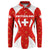 Switzerland Flag Button Sweatshirt with Floral Pattern Red and White Sportswear - Wonder Print Shop
