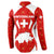 Switzerland Flag Button Sweatshirt with Floral Pattern Red and White Sportswear - Wonder Print Shop