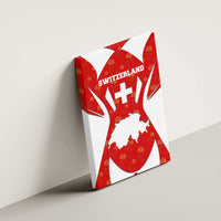 Switzerland Flag Canvas Wall Art with Floral Pattern Red and White Sportswear - Wonder Print Shop