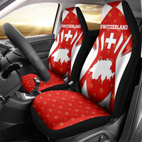 Switzerland Flag Car Seat Cover with Floral Pattern Red and White Sportswear - Wonder Print Shop