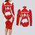 Switzerland Flag Couples Matching Long Sleeve Bodycon Dress and Long Sleeve Button Shirt with Floral Pattern Red and White Sportswear - Wonder Print Shop