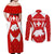 Switzerland Flag Couples Matching Off Shoulder Maxi Dress and Long Sleeve Button Shirt with Floral Pattern Red and White Sportswear - Wonder Print Shop