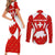 Switzerland Flag Couples Matching Short Sleeve Bodycon Dress and Long Sleeve Button Shirt with Floral Pattern Red and White Sportswear - Wonder Print Shop
