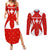 Switzerland Flag Couples Matching Summer Maxi Dress and Long Sleeve Button Shirt with Floral Pattern Red and White Sportswear - Wonder Print Shop