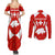 Switzerland Flag Couples Matching Summer Maxi Dress and Long Sleeve Button Shirt with Floral Pattern Red and White Sportswear - Wonder Print Shop