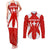 Switzerland Flag Couples Matching Tank Maxi Dress and Long Sleeve Button Shirt with Floral Pattern Red and White Sportswear - Wonder Print Shop