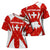 Switzerland Flag Cross Shoulder Shirt with Floral Pattern Red and White Sportswear - Wonder Print Shop