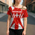 Switzerland Flag Cross Shoulder Shirt with Floral Pattern Red and White Sportswear - Wonder Print Shop