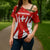 Switzerland Flag Cross Shoulder Shirt with Floral Pattern Red and White Sportswear - Wonder Print Shop