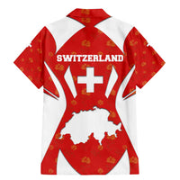 Switzerland Flag Family Matching Mermaid Dress and Hawaiian Shirt with Floral Pattern Red and White Sportswear - Wonder Print Shop