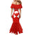 Switzerland Flag Family Matching Mermaid Dress and Hawaiian Shirt with Floral Pattern Red and White Sportswear - Wonder Print Shop