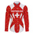 Switzerland Flag Family Matching Off The Shoulder Long Sleeve Dress and Hawaiian Shirt with Floral Pattern Red and White Sportswear - Wonder Print Shop