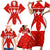 Switzerland Flag Family Matching Short Sleeve Bodycon Dress and Hawaiian Shirt with Floral Pattern Red and White Sportswear - Wonder Print Shop