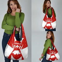 Switzerland Flag Grocery Bag with Floral Pattern Red and White Sportswear - Wonder Print Shop