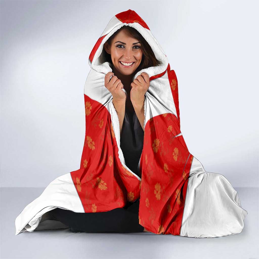 Switzerland Flag Hooded Blanket with Floral Pattern Red and White Sportswear - Wonder Print Shop