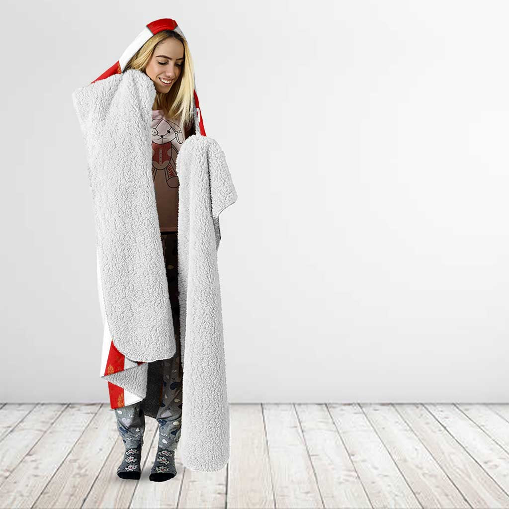 Switzerland Flag Hooded Blanket with Floral Pattern Red and White Sportswear - Wonder Print Shop