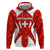 Switzerland Flag Hoodie with Floral Pattern Red and White Sportswear - Wonder Print Shop