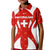 Switzerland Flag Kid Polo Shirt with Floral Pattern Red and White Sportswear - Wonder Print Shop