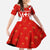 Switzerland Flag Kid Short Sleeve Dress with Floral Pattern Red and White Sportswear - Wonder Print Shop