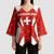 Switzerland Flag Kimono Sleeve Blouse with Floral Pattern Red and White Sportswear - Wonder Print Shop