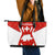 Switzerland Flag Leather Tote Bag with Floral Pattern Red and White Sportswear - Wonder Print Shop