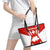 Switzerland Flag Leather Tote Bag with Floral Pattern Red and White Sportswear - Wonder Print Shop