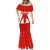 Switzerland Flag Mermaid Dress with Floral Pattern Red and White Sportswear - Wonder Print Shop
