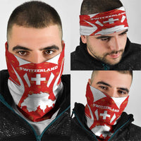 Switzerland Flag Neck Gaiter with Floral Pattern Red and White Sportswear TS04