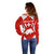 Switzerland Flag Off Shoulder Sweater with Floral Pattern Red and White Sportswear - Wonder Print Shop