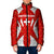 Switzerland Flag Padded Jacket with Floral Pattern Red and White Sportswear - Wonder Print Shop