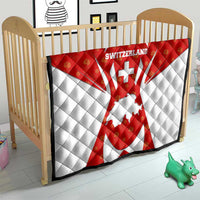 Switzerland Flag Quilt with Floral Pattern Red and White Sportswear - Wonder Print Shop