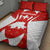 Switzerland Flag Quilt Bed Set with Floral Pattern Red and White Sportswear - Wonder Print Shop