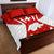 Switzerland Flag Quilt Bed Set with Floral Pattern Red and White Sportswear - Wonder Print Shop
