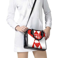 Switzerland Flag Shoulder Handbag with Floral Pattern Red and White Sportswear - Wonder Print Shop