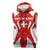 Switzerland Flag Sleeveless Hoodie with Floral Pattern Red and White Sportswear - Wonder Print Shop