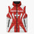 Switzerland Flag Sleeveless Puffer Jacket with Floral Pattern Red and White Sportswear - Wonder Print Shop