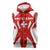 Switzerland Flag Sleeveless Zip Hoodie with Floral Pattern Red and White Sportswear - Wonder Print Shop