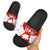 Switzerland Flag Slide Sandals with Floral Pattern Red and White Sportswear - Wonder Print Shop