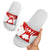 Switzerland Flag Slide Sandals with Floral Pattern Red and White Sportswear - Wonder Print Shop