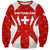 Switzerland Flag Sweatshirt with Floral Pattern Red and White Sportswear - Wonder Print Shop