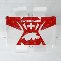 Switzerland Flag Tablecloth with Floral Pattern Red and White Sportswear - Wonder Print Shop