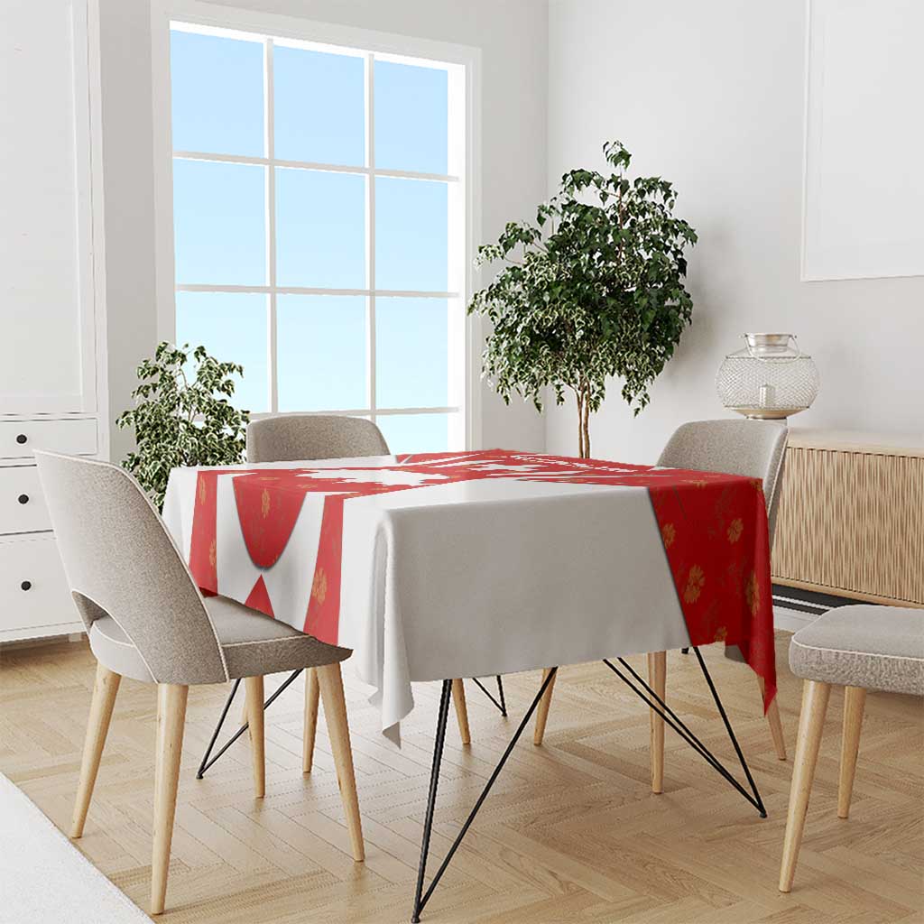 Switzerland Flag Tablecloth with Floral Pattern Red and White Sportswear - Wonder Print Shop
